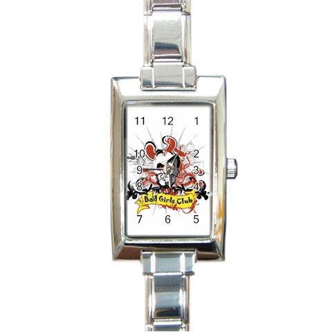 Bad Girls Club Rectangular Italian Charm Watch from ArtsNow.com Front