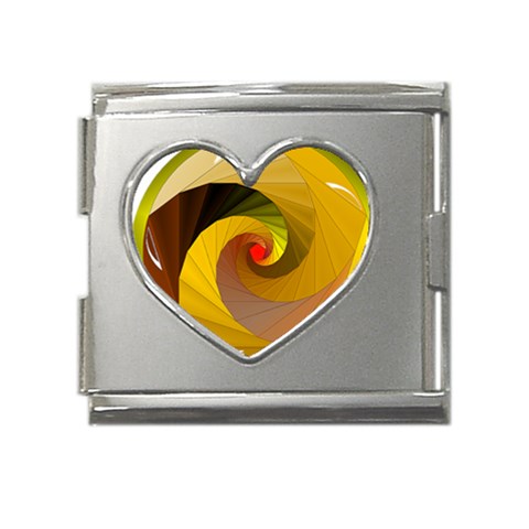 Rhythm Mega Link Heart Italian Charm (18mm) from ArtsNow.com Front