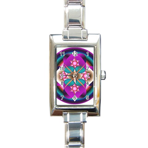 Sacred Heart Rectangular Italian Charm Watch from ArtsNow.com Front