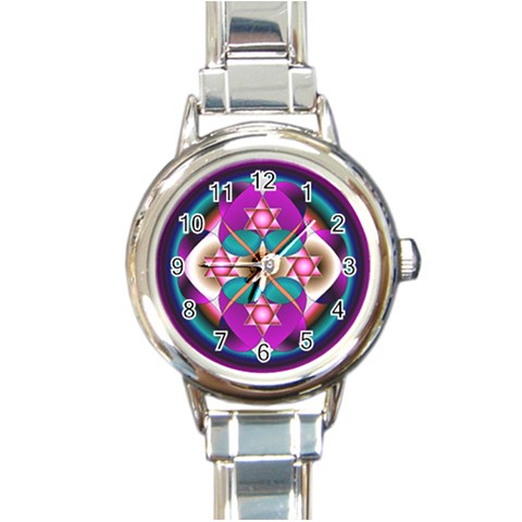 Sacred Heart Round Italian Charm Watch from ArtsNow.com Front