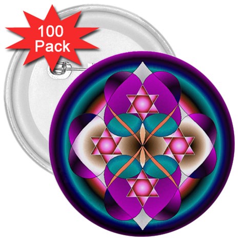 Sacred Heart 3  Button (100 pack) from ArtsNow.com Front