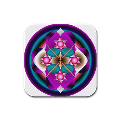 Sacred Heart Rubber Square Coaster (4 pack) from ArtsNow.com Front