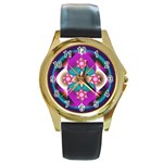 Sacred Heart Round Gold Metal Watch