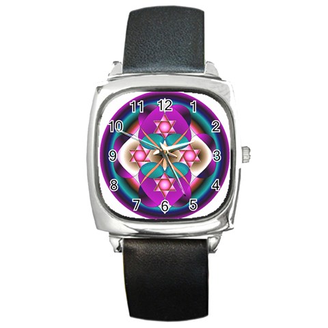 Sacred Heart Square Metal Watch from ArtsNow.com Front