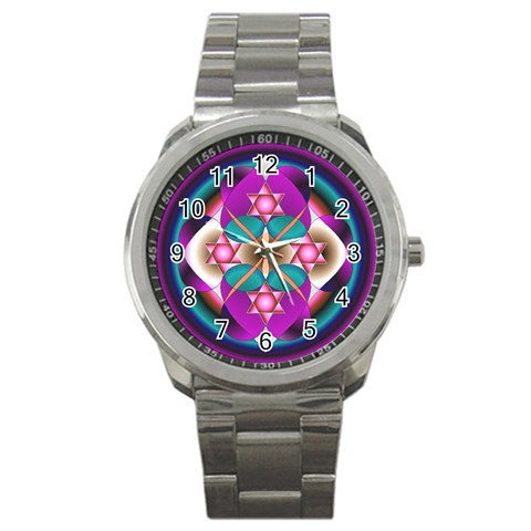 Sacred Heart Sport Metal Watch from ArtsNow.com Front