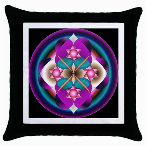 Sacred Heart Throw Pillow Case (Black) from ArtsNow.com Front