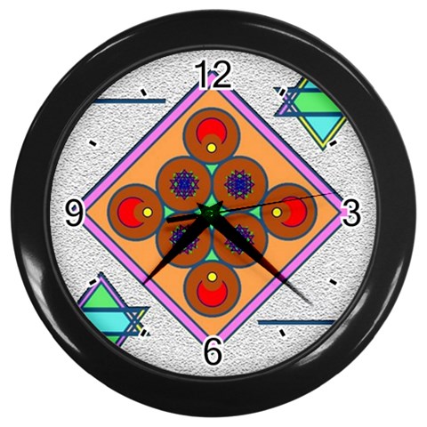 Sacred Mosaic Wall Clock (Black) from ArtsNow.com Front