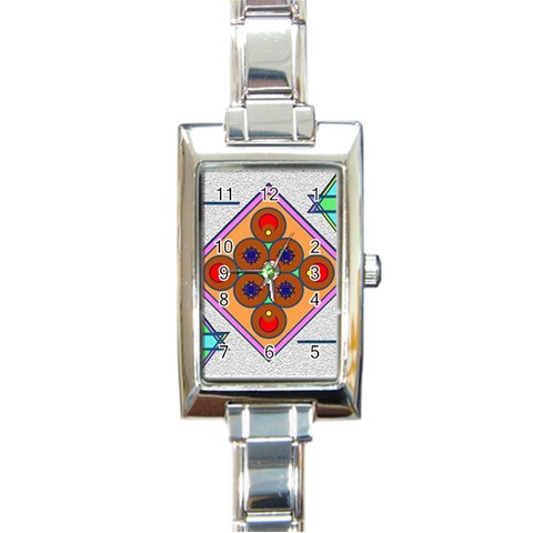 Sacred Mosaic Rectangular Italian Charm Watch from ArtsNow.com Front