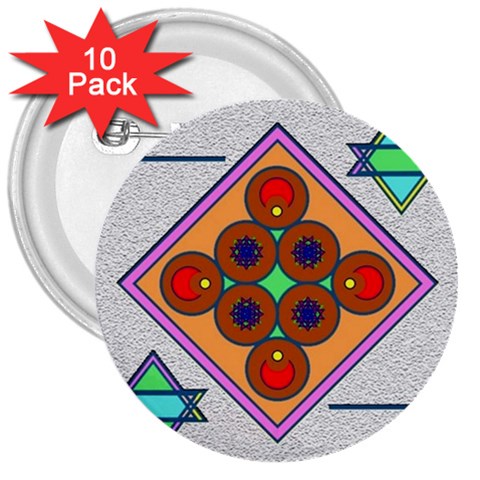 Sacred Mosaic 3  Button (10 pack) from ArtsNow.com Front