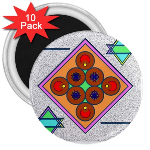 Sacred Mosaic 3  Magnet (10 pack) from ArtsNow.com Front