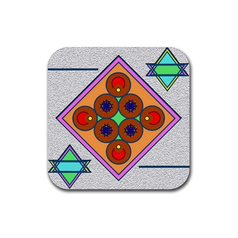 Sacred Mosaic Rubber Coaster (Square) from ArtsNow.com Front