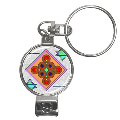 Sacred Mosaic Nail Clippers Key Chain from ArtsNow.com Front