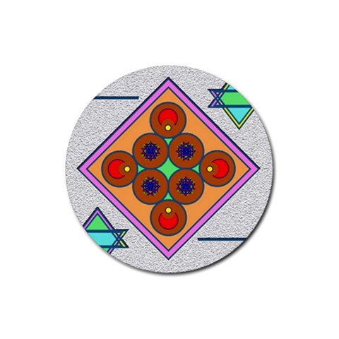 Sacred Mosaic Rubber Coaster (Round) from ArtsNow.com Front