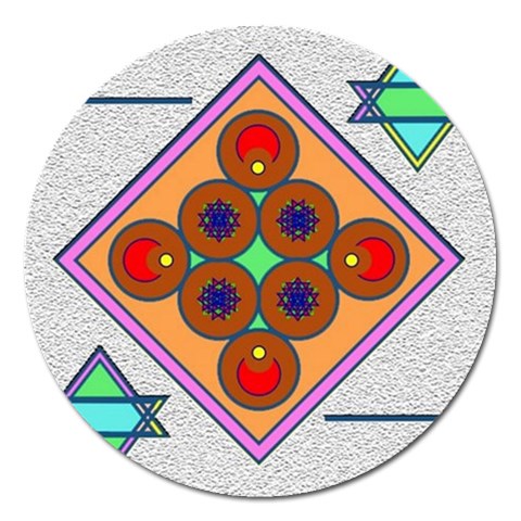 Sacred Mosaic Magnet 5  (Round) from ArtsNow.com Front