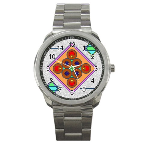 Sacred Mosaic Sport Metal Watch from ArtsNow.com Front