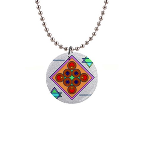 Sacred Mosaic 1  Button Necklace from ArtsNow.com Front