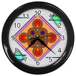 Sacred Mosaic Wall Clock (Black)