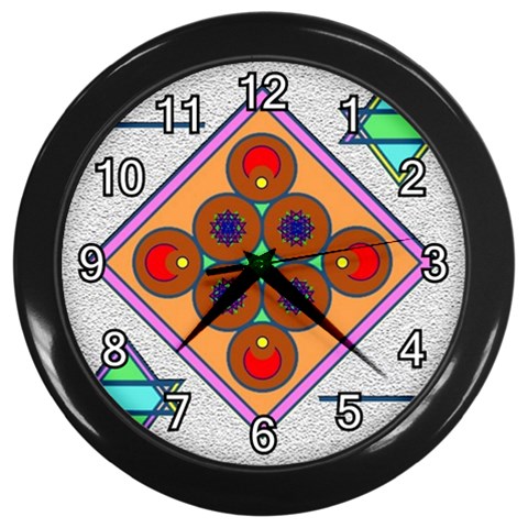 Sacred Mosaic Wall Clock (Black) from ArtsNow.com Front