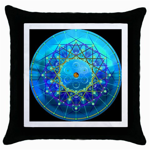 Synchronicity Throw Pillow Case (Black) from ArtsNow.com Front