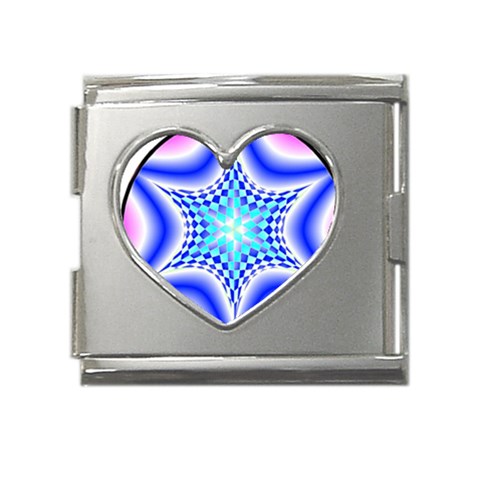 Space  n Time Mega Link Heart Italian Charm (18mm) from ArtsNow.com Front