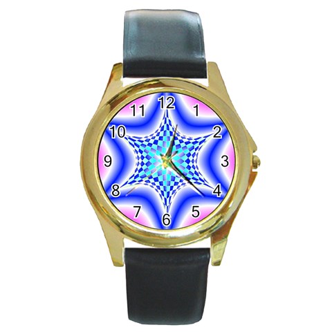 Space  n Time Round Gold Metal Watch from ArtsNow.com Front