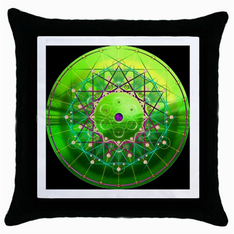 Synchronicity Throw Pillow Case (Black) from ArtsNow.com Front