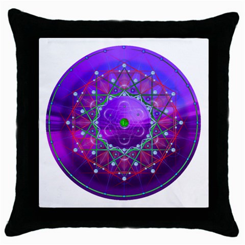 Synchronicity Throw Pillow Case (Black) from ArtsNow.com Front