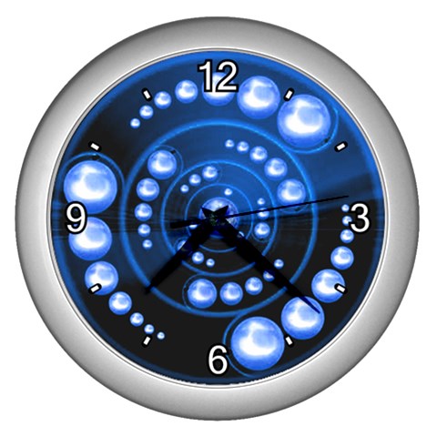 Third Wave Wall Clock (Silver with 4 white numbers) from ArtsNow.com Front