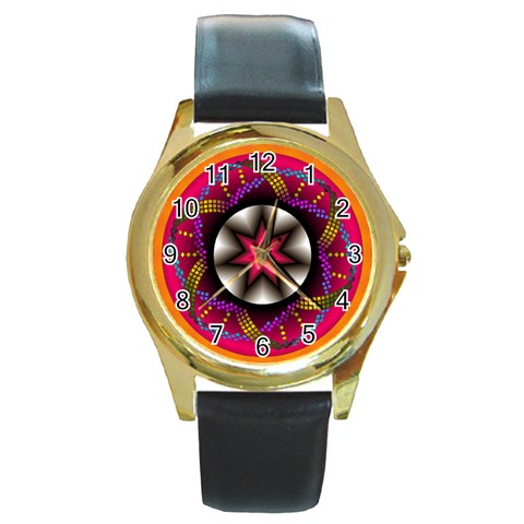 Transformation Round Gold Metal Watch from ArtsNow.com Front