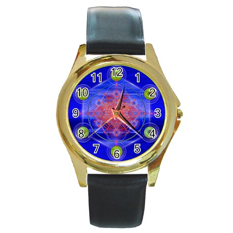 Truth Round Gold Metal Watch from ArtsNow.com Front