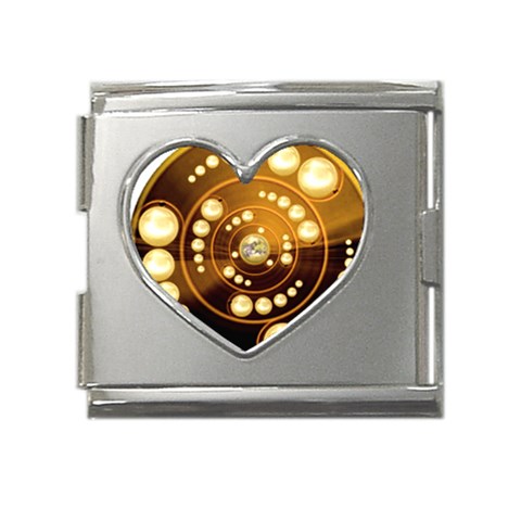 Third Wave Mega Link Heart Italian Charm (18mm) from ArtsNow.com Front