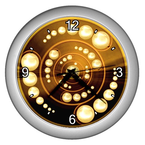 Third Wave Wall Clock (Silver with 4 white numbers) from ArtsNow.com Front