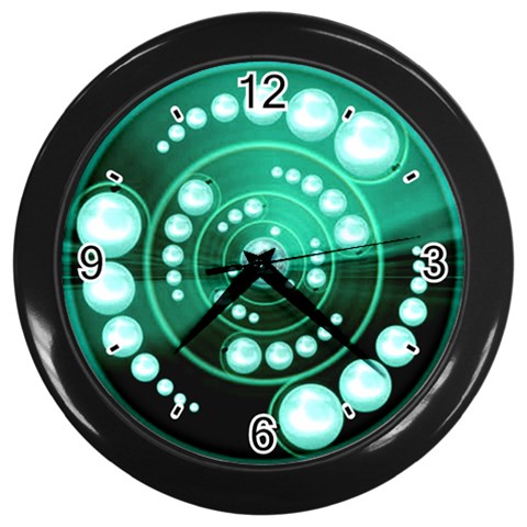 Third Wave Wall Clock (Black with 4 black numbers) from ArtsNow.com Front