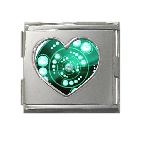 Third Wave Mega Link Heart Italian Charm (18mm) from ArtsNow.com Front