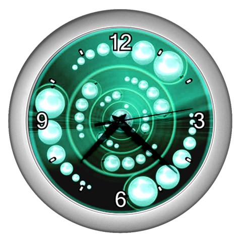 Third Wave Wall Clock (Silver with 4 white numbers) from ArtsNow.com Front