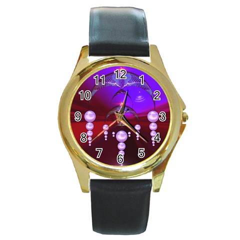 Transition Round Gold Metal Watch from ArtsNow.com Front