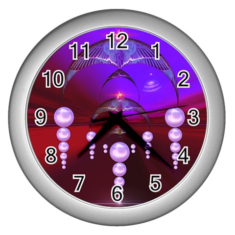 Transition Wall Clock (Silver with 12 black numbers) from ArtsNow.com Front