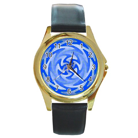 Vibration Round Gold Metal Watch from ArtsNow.com Front