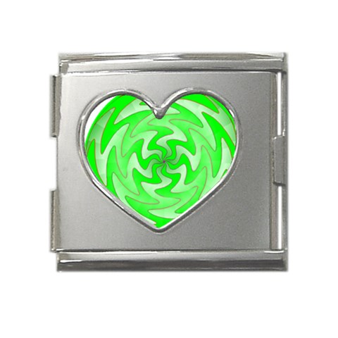 Vibration Mega Link Heart Italian Charm (18mm) from ArtsNow.com Front