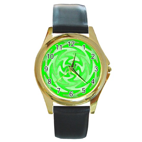 Vibration Round Gold Metal Watch from ArtsNow.com Front