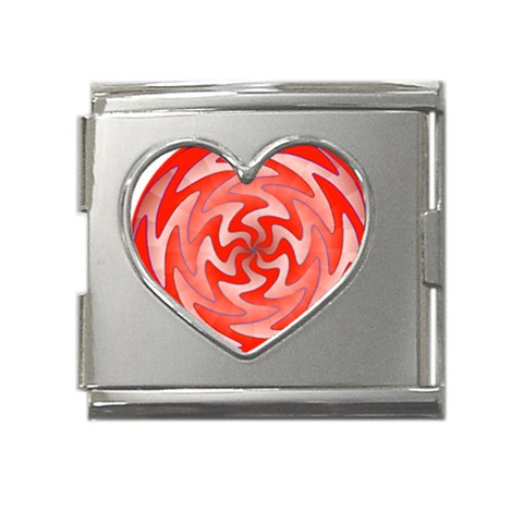 Vibration Mega Link Heart Italian Charm (18mm) from ArtsNow.com Front