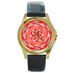 Vibration Round Gold Metal Watch