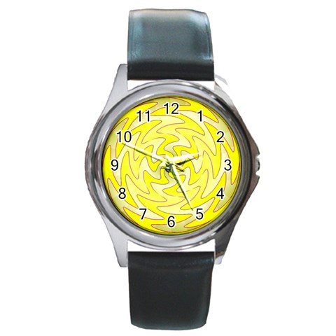 Vibration Round Metal Watch from ArtsNow.com Front