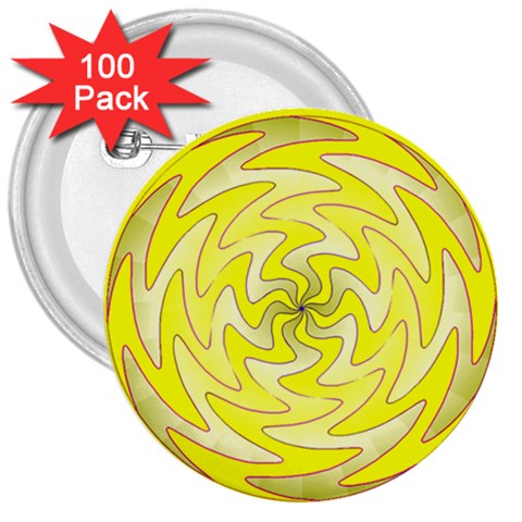 Vibration 3  Button (100 pack) from ArtsNow.com Front