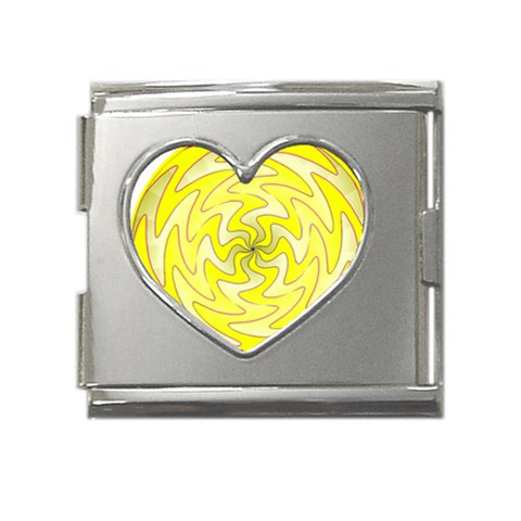 Vibration Mega Link Heart Italian Charm (18mm) from ArtsNow.com Front