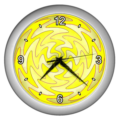 Vibration Wall Clock (Silver with 4 white numbers) from ArtsNow.com Front