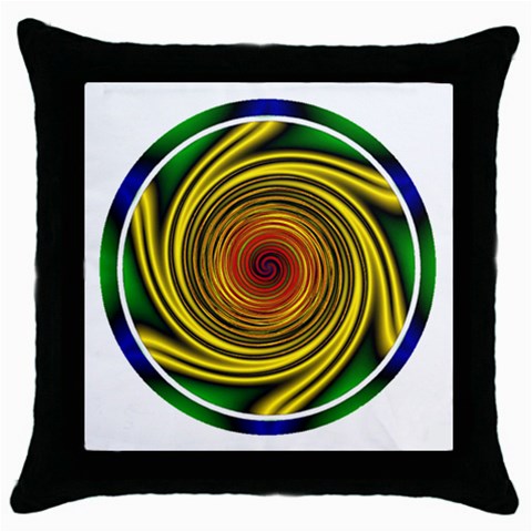 Vortex Throw Pillow Case (Black) from ArtsNow.com Front