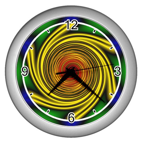 Vortex Wall Clock (Silver with 4 black numbers) from ArtsNow.com Front