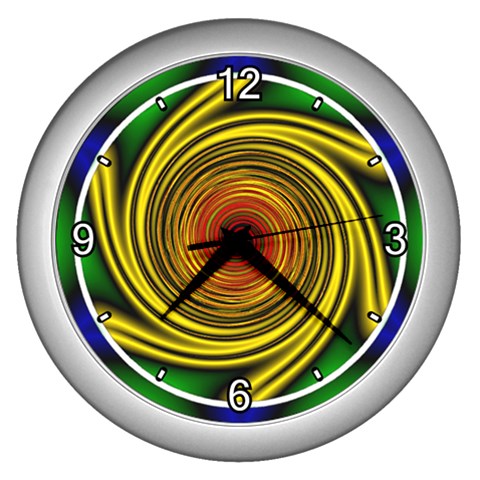 Vortex Wall Clock (Silver with 4 white numbers) from ArtsNow.com Front