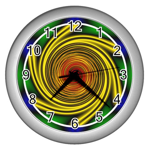 Vortex Wall Clock (Silver with 12 black numbers) from ArtsNow.com Front